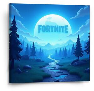 Sablio Obraz FORTNITE Modré údolí s měsícem - 50x50 cm