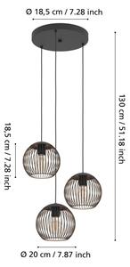 Eglo 901871 - Lustr na lanku ALMANZORA 3xE27/60W/230V černá