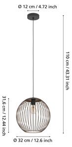 Eglo 901868 - Lustr na lanku ALMANZORA 1xE27/60W/230V černá
