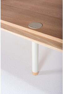 Bílý TV stolek z dubového dřeva Gazzda Fina, šířka 150 cm