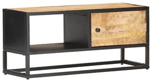 TV stolek s vyřezávanými dvířky 90 x 30 x 40 cm hrubý mangovník 320944