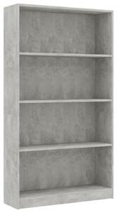 4dílná knihovna betonově šedá 80 x 24 x 142 cm dřevotříska