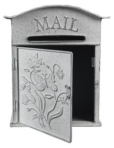 Poštovní schránka Mail světle šedá s patinou 26 x 31 cm (Clayre & Eef)