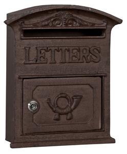 Poštovní schránka litinová hnědá Letters 27 x 31 cm (Clayre & Eef)