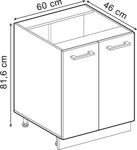 Spodní skříňka kuchyňské linky Vicco R-Line Ušlechtilá šedá 60 cm bez pracovní desky, Model 54142