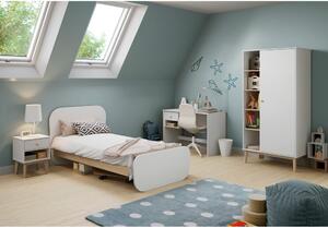 Bílá/přírodní dětská postel v dekoru borovice 90x190 cm Esteban – Marckeric