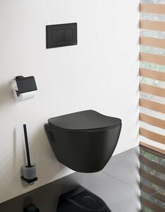 Závěsné WC PAULA s podomítkovou nádržkou a tlačítkem Schwab, černá mat (TP325-51SM-SET5)