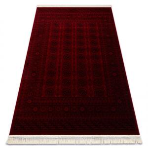 Koberec ORIENT 6889 s třásněmi, rám / orientální, bordó / černý