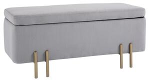 HOMCOM Čalouněná lavice s úložným prostorem, šedá, 100 x 40 x 42 cm