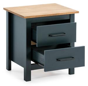 Tmavě modrý noční stolek z borovicového dřeva Miranda – Marckeric