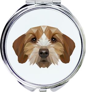 Basset Fauve de Bretagne – Zrcadlo značky Art-Dog s fotografií a geometrickým vzorem