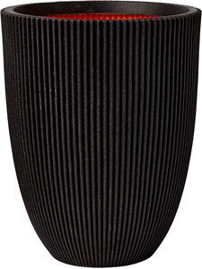 Obal Nature Groove NL - Vase Elegant Low Black, průměr 46 cm