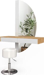 Toaletní stolek Vicco Melisa Bílá 120 cm s LED osvětlením a taburetem, Model 40873