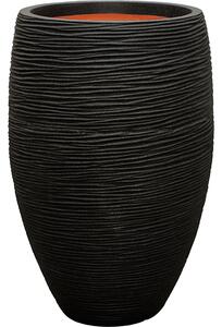 Obal Nature Rib NL - Vase Elegant Deluxe Black, průměr 38 cm