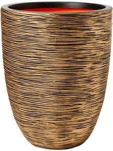 Obal Nature Rib NL - Vase Elegant Low Black Gold, průměr 46 cm