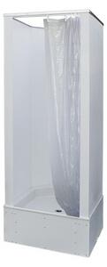 RR Machine Průmyslový sprchový box POLY NEW 80 W-VZ, ZÁVĚS Barva: Bílá, Rozměry (cm): 81x81, Varianta: bez výřezu pro odpadní trubky