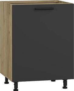 Halmar Kuchyňská dřezová skříňka Vento DK-60/82 - dub craft / antracit
