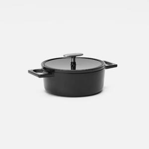 Fabini Kastrol Mattia 3.0, ø 20 cm (2 l) - Smaltovaný litinový kastrol s poklicí, matný černý