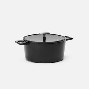 Fabini Kastrol Mattia 3.0, ø 26 cm (5,5 l) - Smaltovaný litinový kastrol s poklicí, matný černý