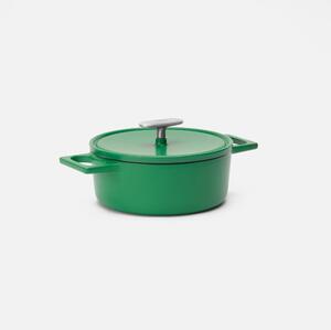Fabini Kastrol Mattia 3.0, ø 20 cm (2 l) - Smaltovaný litinový kastrol s poklicí, matný zelený