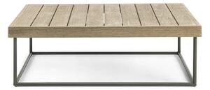 Ethimo Konferenční stolek Allaperto Mountain, Ethimo, obdélníkový 100x70x40 cm, rám lakovaná ocel barva Coffee Brown, deska mořené teakové dřevo