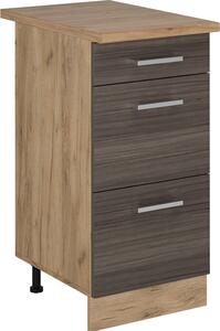 Spodní skříňka kuchyňské linky Vicco R-Line Ušlechtilá šedá 40 cm se zásuvkami, PD Dub, Model 53685