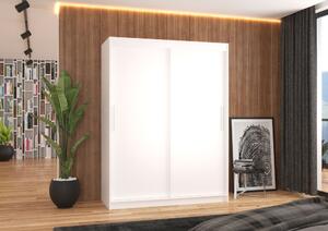 Šatní skříň s posuvnými dveřmi 150 cm GADRINA - bílá