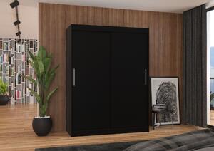 Šatní skříň s posuvnými dveřmi 150 cm GADRINA - černá