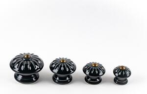 Porcelánová úchytka - černá lesklá - KOPRETINA Velikost: Mini