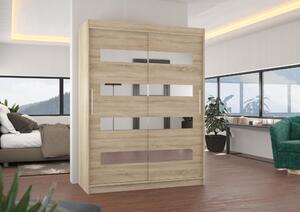 Šatní skříň se zrcadlem 150 cm RADLA - dub sonoma
