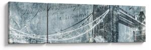 Obraz - Tower Bridge v chladných tónech (170x50 cm)