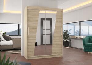 Šatní skříň se zrcadlem 150 cm DAFA - dub sonoma