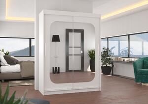 Šatní skříň se zrcadlem 150 cm QUELA - bílá