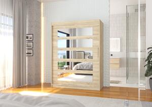 Šatní skříň se zrcadlem 150 cm HAVARA - dub sonoma