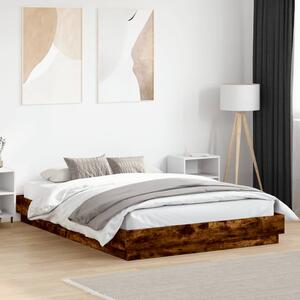 Rám postele s LED osvětlením kouřový dub 120 x 200 cm 3209804