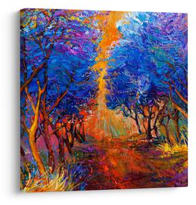 Obraz - Podzimní koruny stromů, moderní impresionismus (30x30 cm)