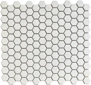 FIN Keramická mozaika bílá Mozaika HEXAGON 2 Bílá Lesk 2,3x2,6 (26x30) cm - AFH23051