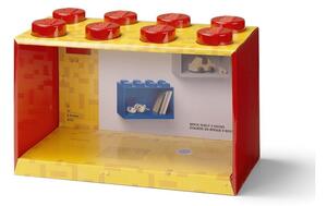 Dětská červená nástěnná police LEGO® Brick 8