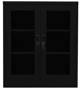 Kancelářská skříň černá 90 x 40 x 105 cm ocel