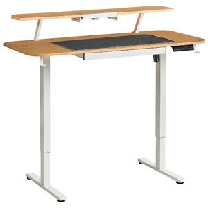 Elektricky výškově nastavitelný pracovní stůl WILBANKS Světle hnědá/Bílá 120 cm 60 cm s USB portem