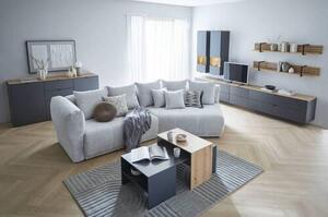 KOMODA POD TELEVIZI, barvy grafitu, dub artisan, 140/62/44 cm Hom`in - TV stolky & komody pod TV