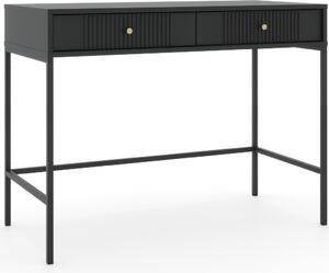 Kosmetický stolek: dvě zásuvky, černá barva, černé nohy, výška 79 cm