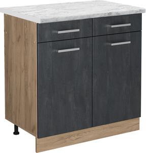 Spodní skříňka kuchyňské linky Vicco R-Line Černý beton 80 cm PD Mramor, Model 47526