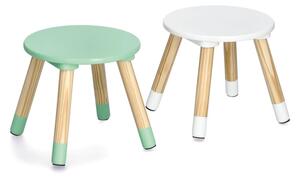 ZELLER Sada 3ks dětský stolek se dvěma židlemi zelený,žlutý,bílý