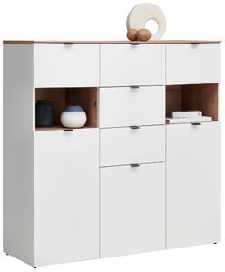 VYSOKÁ KOMODA, bílá, dub artisan, 125/125/44 cm Hom`in - Vysoké komody