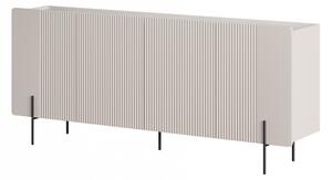 Komoda Malmi 200 cm - kašmírová / crema bianca / černé nožky
