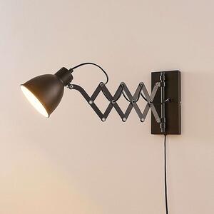 Průmyslová nástěnná lampa černá harmonika - Merle