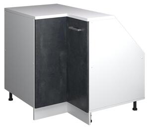 Rohová kuchyňská skříňka pod šikmou střechu Vicco R-Line Černý beton 75.6 cm s 1 dveřmi, korpus skříně hloubka 60 cm, Model 60439