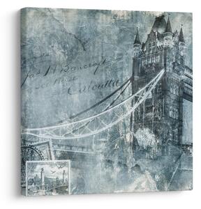 Obraz - Tower Bridge v chladných tónech (30x30 cm)