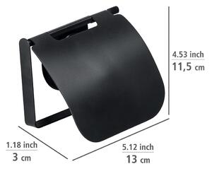Černý nástěnný držák na toaletní papír Wenko Static-Loc® Plus